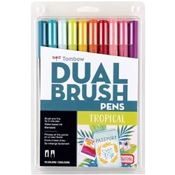 Tombow Dual Brush Pens Tropical Set of 10