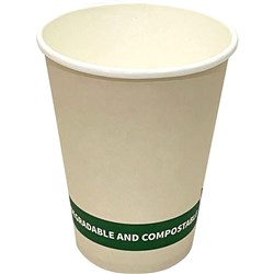 Writer Breakroom Earth Eco Recyclable Single Wall Paper Cups 12oz White Pack Of 50