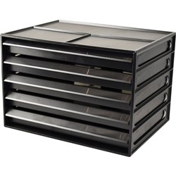 Italplast A4 Document Cabinet Recycled 5 Drawer Black & Clear