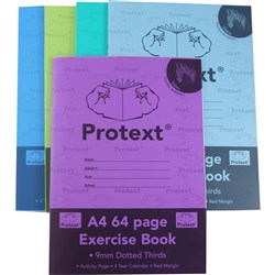 Protext Exercise Book A4 9mm Dotted Thirds 64 Page Zebra