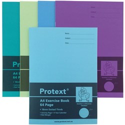 Protext Exercise Book A4 18mm Dotted Thirds 64 Page Chicken