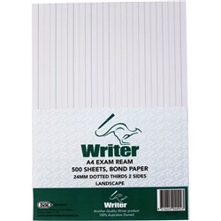 Writer A4 Exam Paper 24mm Dotted Thirds Landscape 500 Sheets