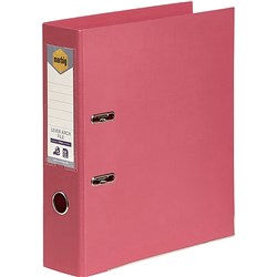 Marbig Linen PE Lever Arch Binder A4 75mm Coral